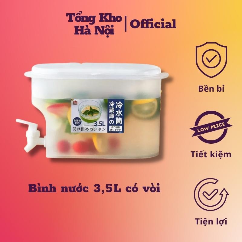 Bình nước 3.5 L có vòi chuyên để tủ lạnh, bình đựng nước cỡ lớn để tủ lạnh hàng cao cấp xuất nhật (BCV35)