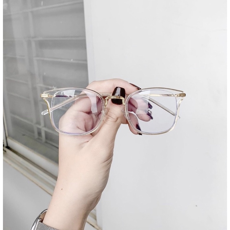Kính hợp kim dáng bầu cao cấp 22022 mắt chống ánh sáng xanh Jolie eyewear