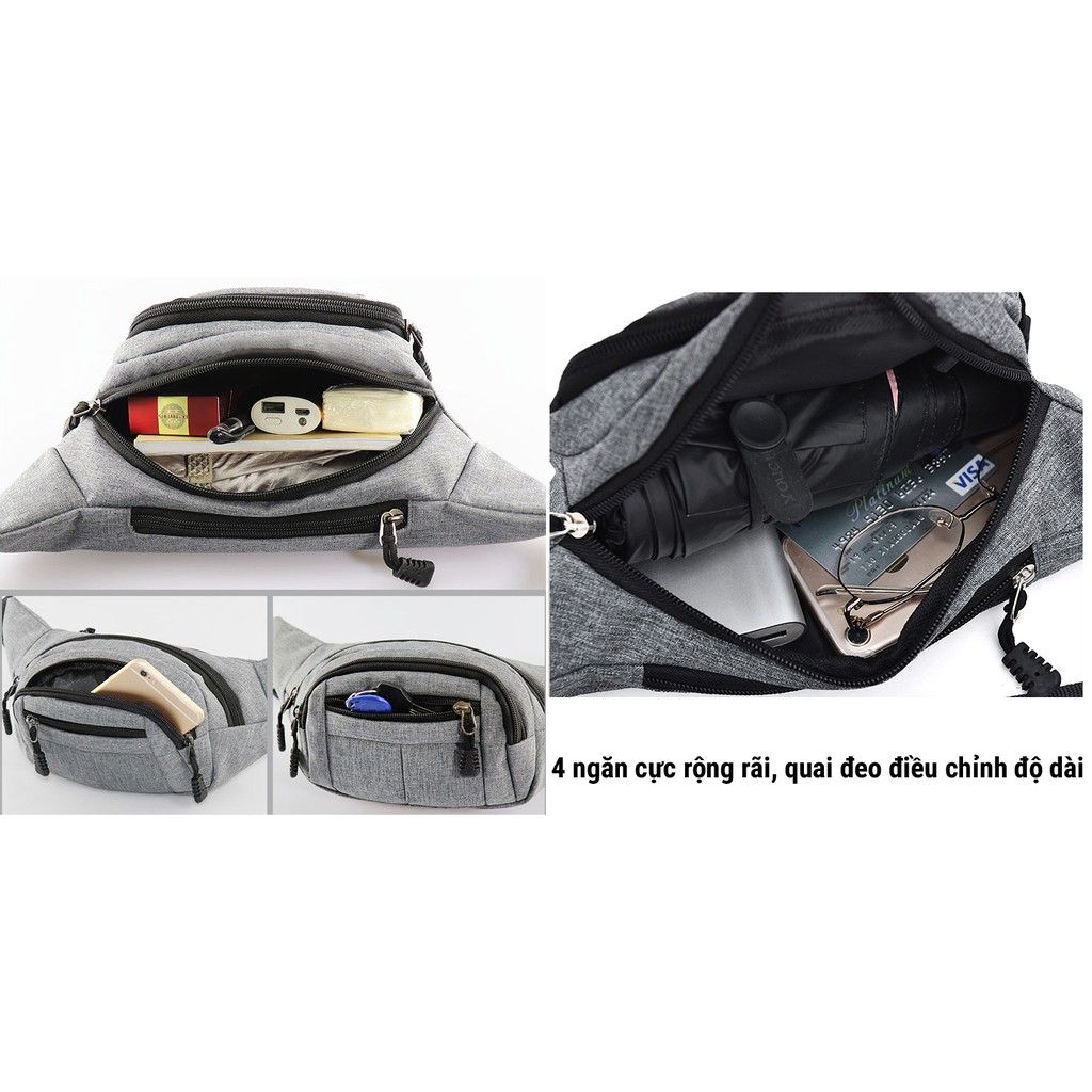 ⚡️Gía Rẻ Nhất - Túi Đeo Chéo nam nữ vải canvas ko thấm nước - túi bao tử, đeo hông, ví ngang, túi messenger | BigBuy360 - bigbuy360.vn