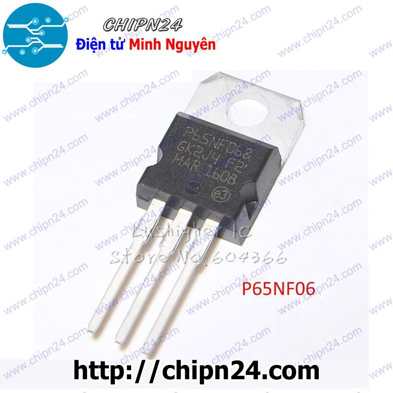 [2 CON] Mosfet 65NF06 TO-220 65A 60V Kênh N (P65NF06 STP65NF06)