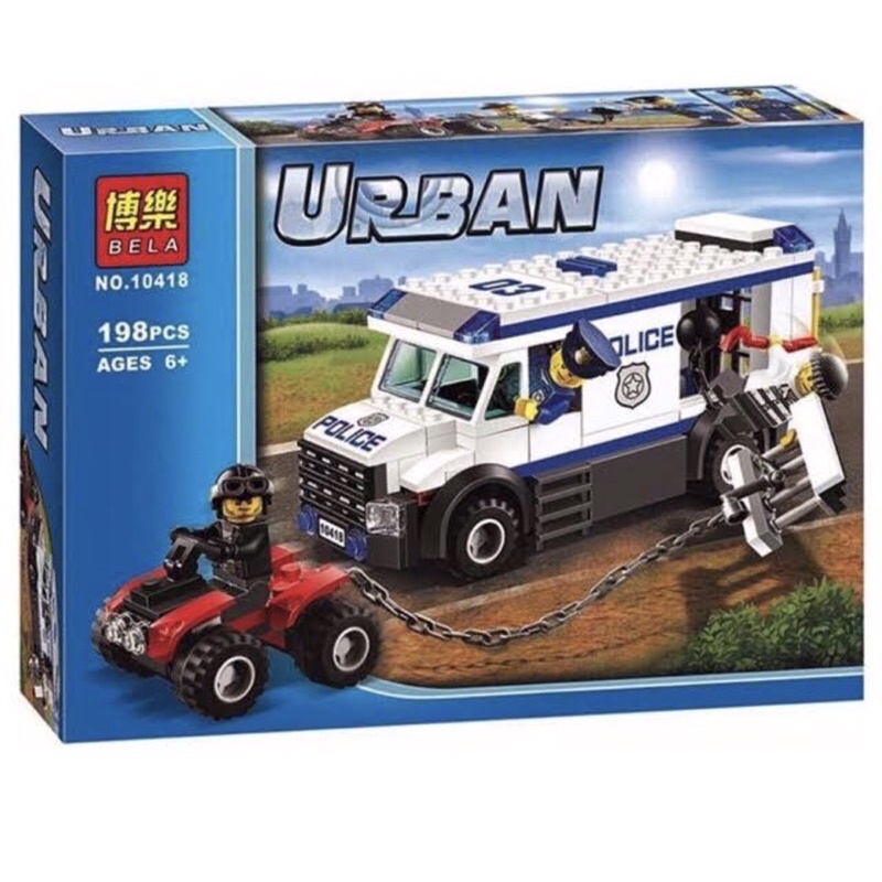 Đồ chơi lắp ráp non le.go city urban xe ô tô cảnh sát bela 10418