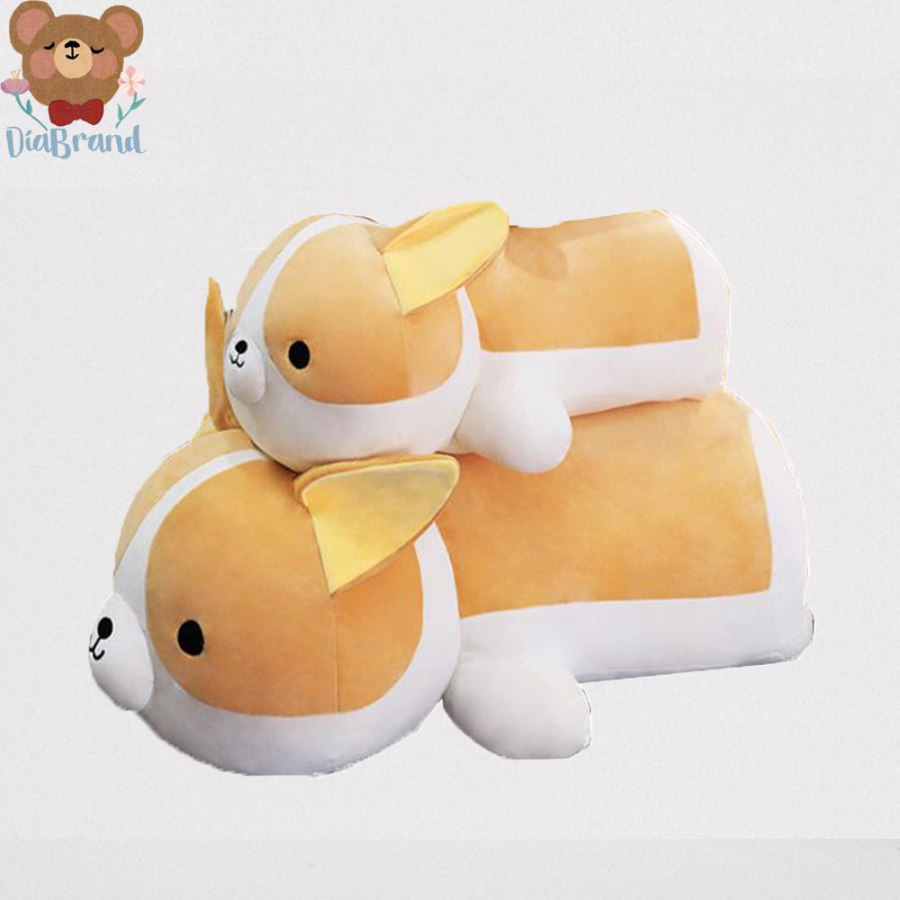 Gấu Bông Chó Corgi Nằm Mông To Dễ Thương 2 Size [ Diabrand ]