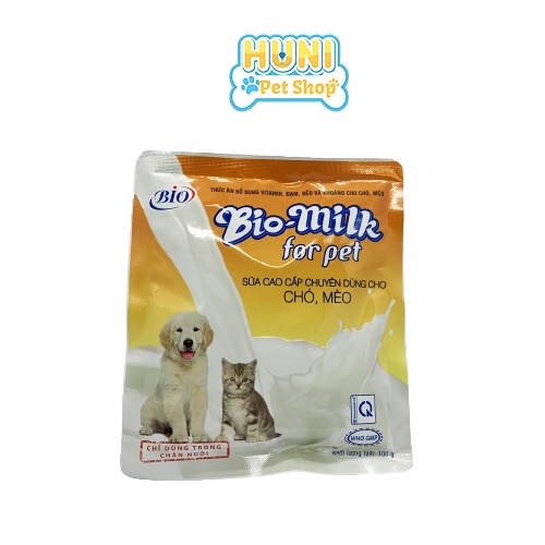 Sữa cho chó mèo con sơ sinh Bio Milk - dinh dưỡng cho thú cưng, gói 100g