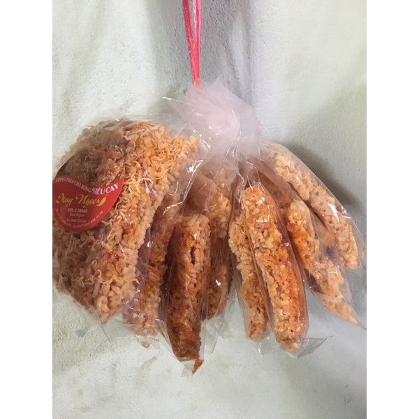Cơm cháy chà bông Huy Ngọc xâu 10 bịch nhỏ nặng 500g