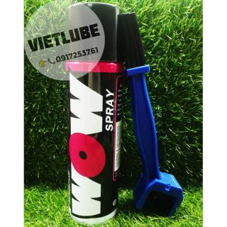 Xịt rửa sên thái lan wow lube71 600ml + bàn chải 3d chà sên