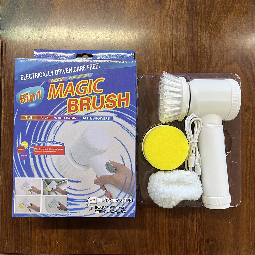 [MẪU MỚI] Máy cọ rửa cầm tay Magic Brush, máy cọ đa năng pin sạc 1500mAh, an toàn chống nước tuyệt đối