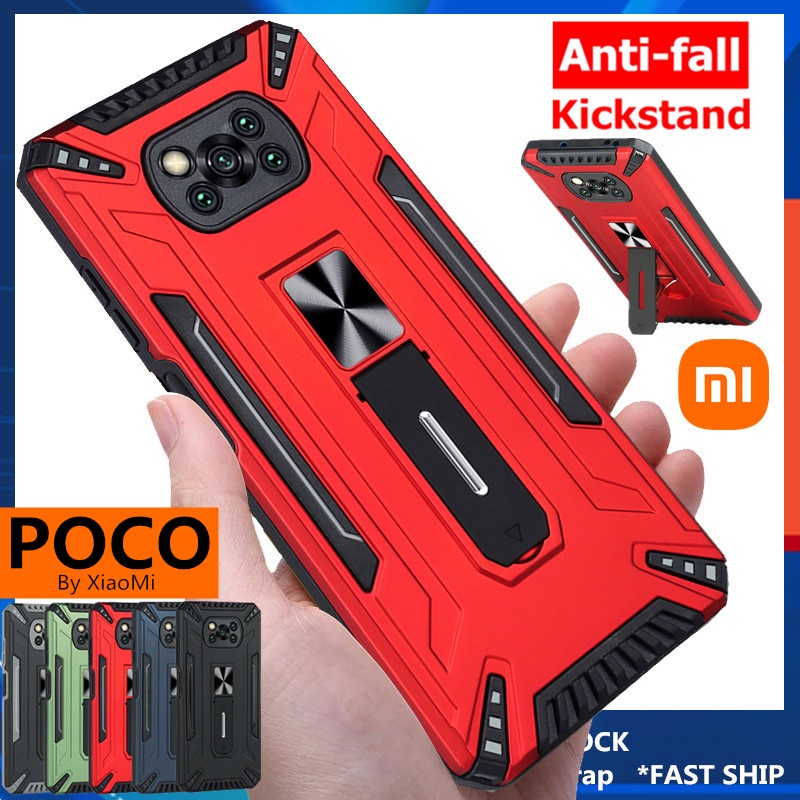 Ốp Điện Thoại Silicon Chống Sốc Có Giá Đỡ Cho Redmi Note 10 Pro Redmi Note 9S Redmi 10 Redmi 9T POCO X3 Pro