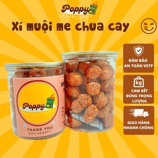 Xí muội me chua cay loại 1, hũ zip cao cấp 350gr, đồ ăn vặt POPPY sạch và ngon