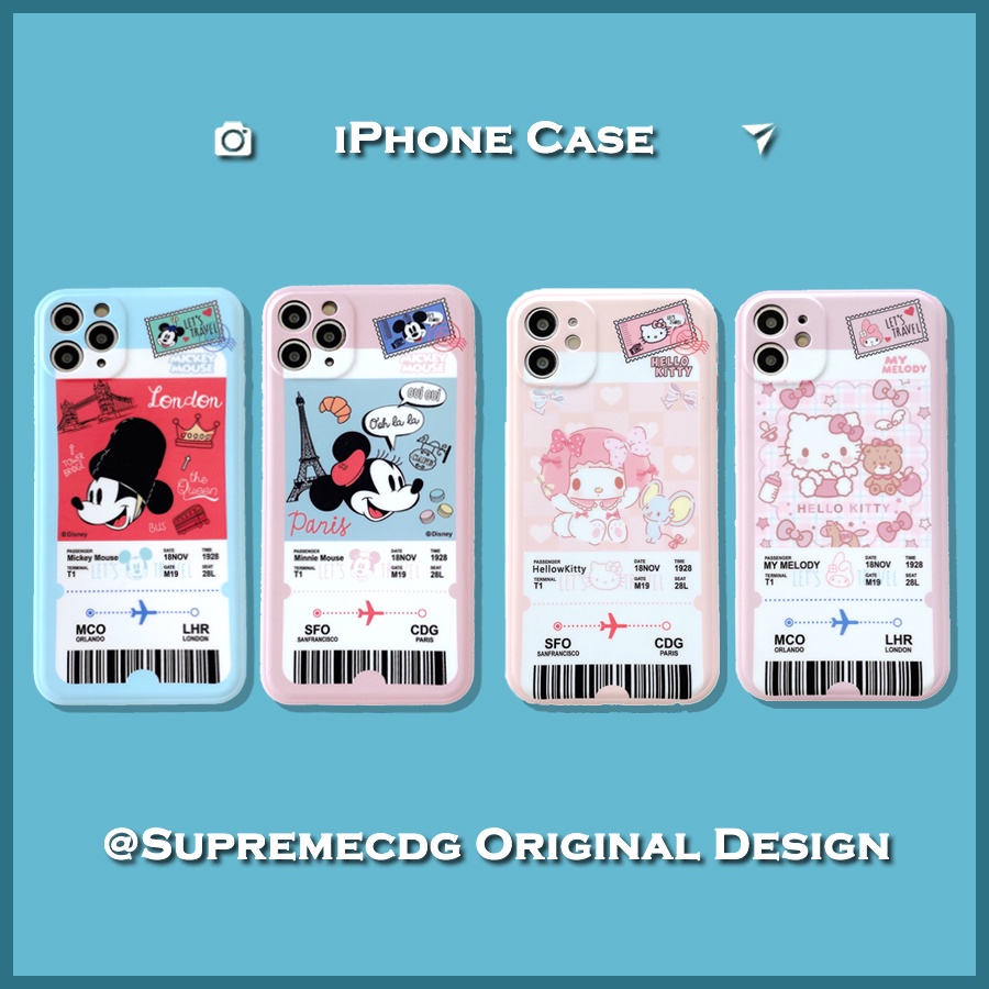 DISNEY SANRIO 🔥Ốp Điện Thoại Họa Tiết Hello Kitty/ Mickey Minnie Cho iPhone 12 11 12 Mini 11 Pro MAX X XR XS MAX 7 8 Plus