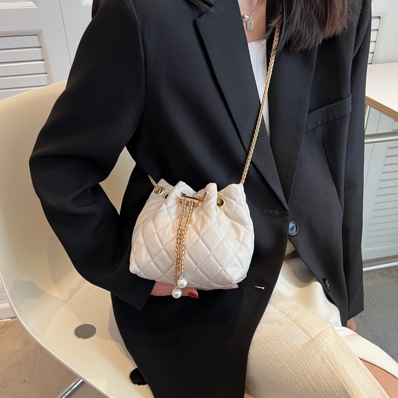 Túi Đeo JASMIN NOIR Chéo Họa Tiết Kẻ Sọc Phối Dây Xích Thời Trang Cho Nữ