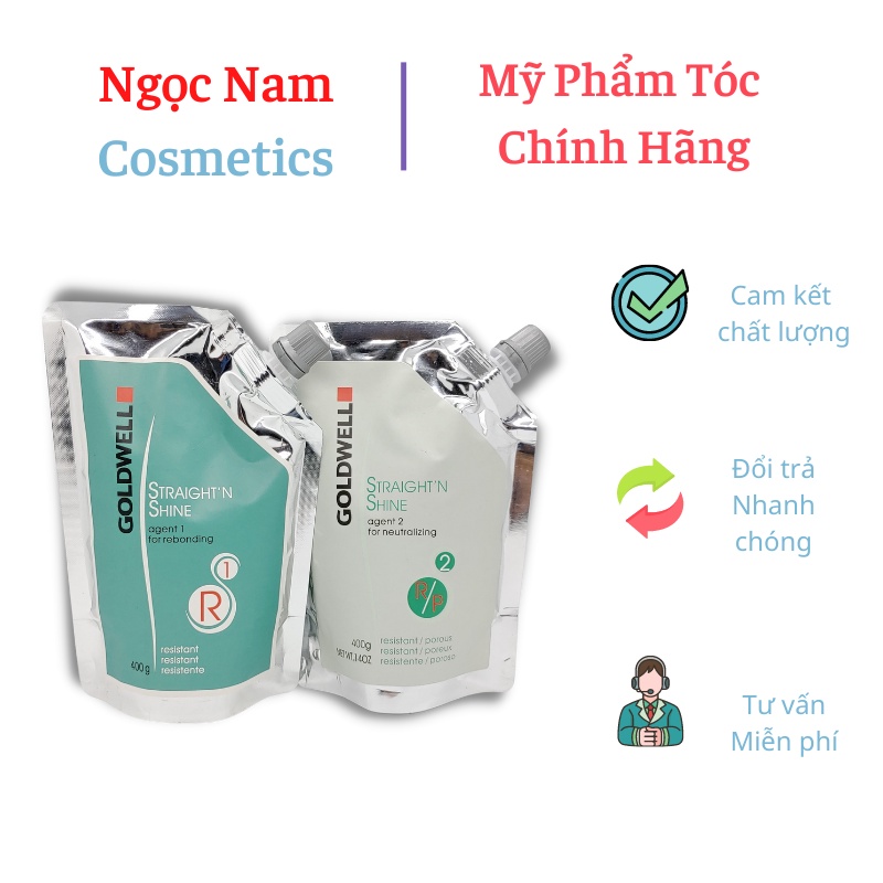 Cặp Thuốc Uốn Ép Nóng Goldwell- Thuốc ép duỗi tóc tại nhà ( Túi 400ML * 2)
