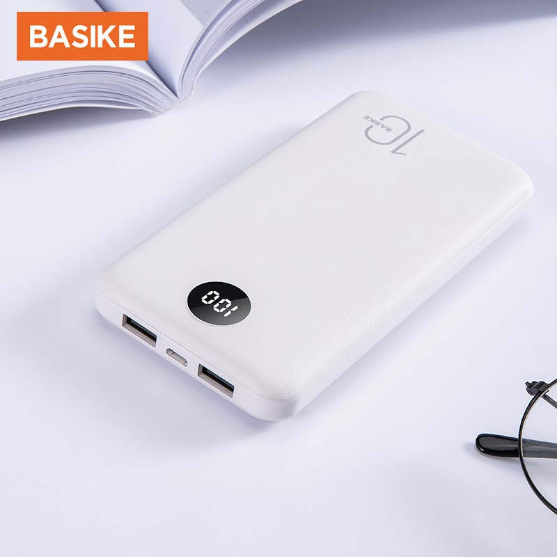 Sạc Dự Phòng BASIKE BSK-PT07P 10000mAh Có Màn Hình Kỹ Thuật Số Kèm Cáp Sạc