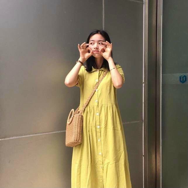 Túi cói cứng hình thang đeo chéo - quai tròn cầm tay - phong cách Vintage