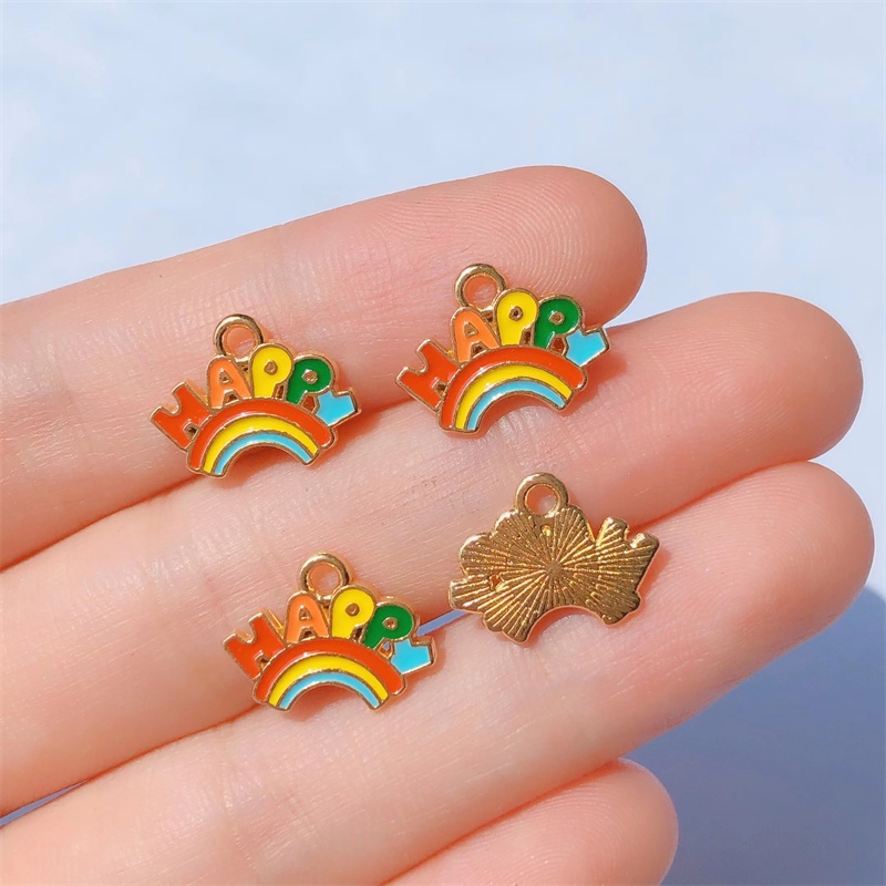 Bộ 4 Mặt Dây Chuyền Cầu Vồng Bằng Hợp Kim Charms