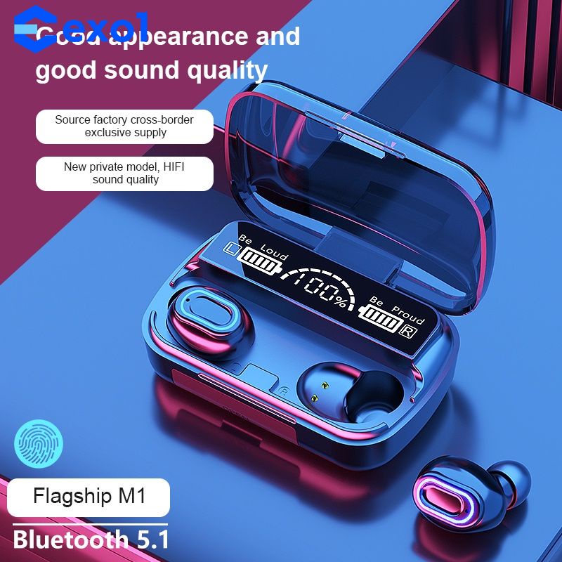 Tai nghe không dây M1 TWS Bluetooth 5.1 chống thấm nước kiểu dáng thể thao