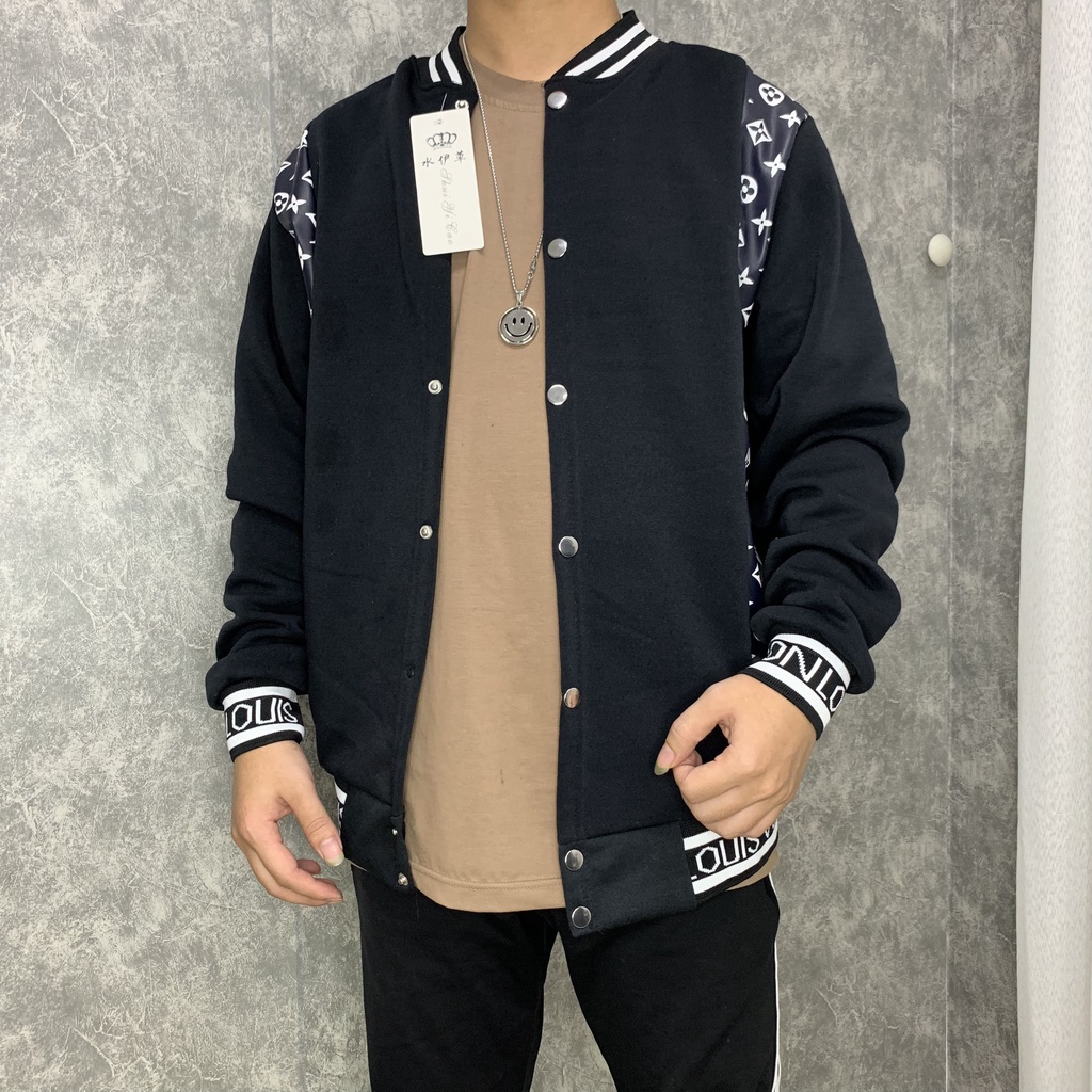 Áó Bomber chất nỉ dày dặn họa tiết LV cực chất dành cho dân chơi. | BigBuy360 - bigbuy360.vn