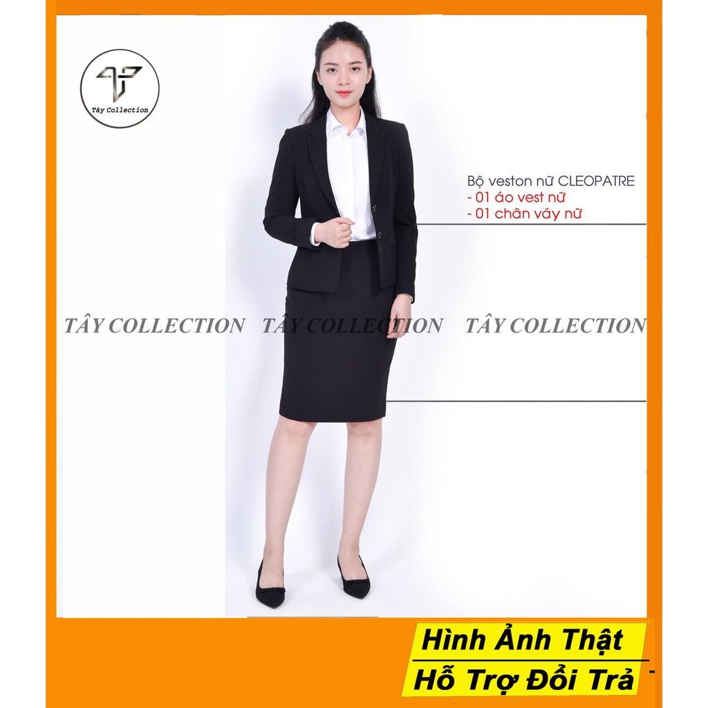 Bộ Vest Chân Váy Cao Cấp Tây Collection, Vải Đẹp, May Kĩ, Form Ôm Tôn Dáng