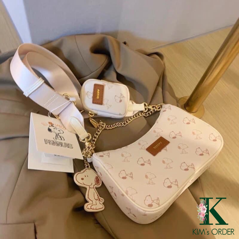 Túi da đeo chéo Snoopy mẫu mới 2021 phong cách Hàn Quốc | BigBuy360 - bigbuy360.vn