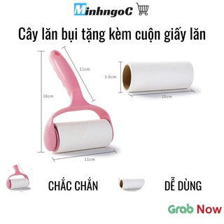 Cây Lăn Bụi Tặng Kèm Cuộn Giấy Lăn Làm Sạch Quần Áo, Ga Giường, Sofa, Lông Chó Mèo  - Siêu Thị Minh Ngọc
