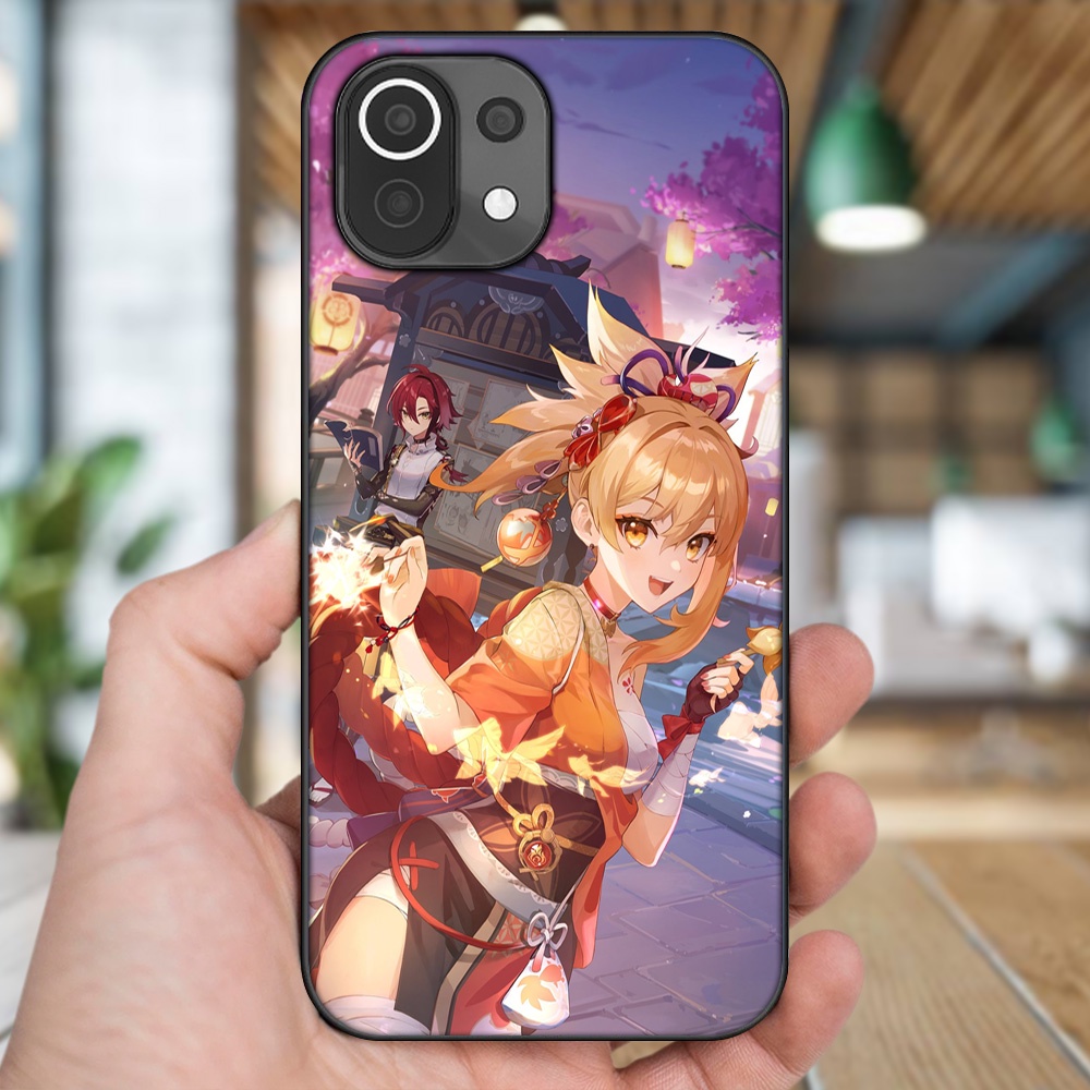 Ốp lưng Xiaomi Mi 11 Lite viền đen in hình Yoimiya Genshin Impact