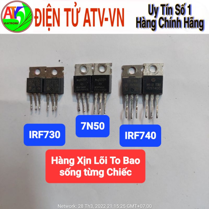 K2608 Irf730 Irf740 Irf830 Irf840 11N50 7N50 K2608 3N90 Tháo Máy Hàng Xịn