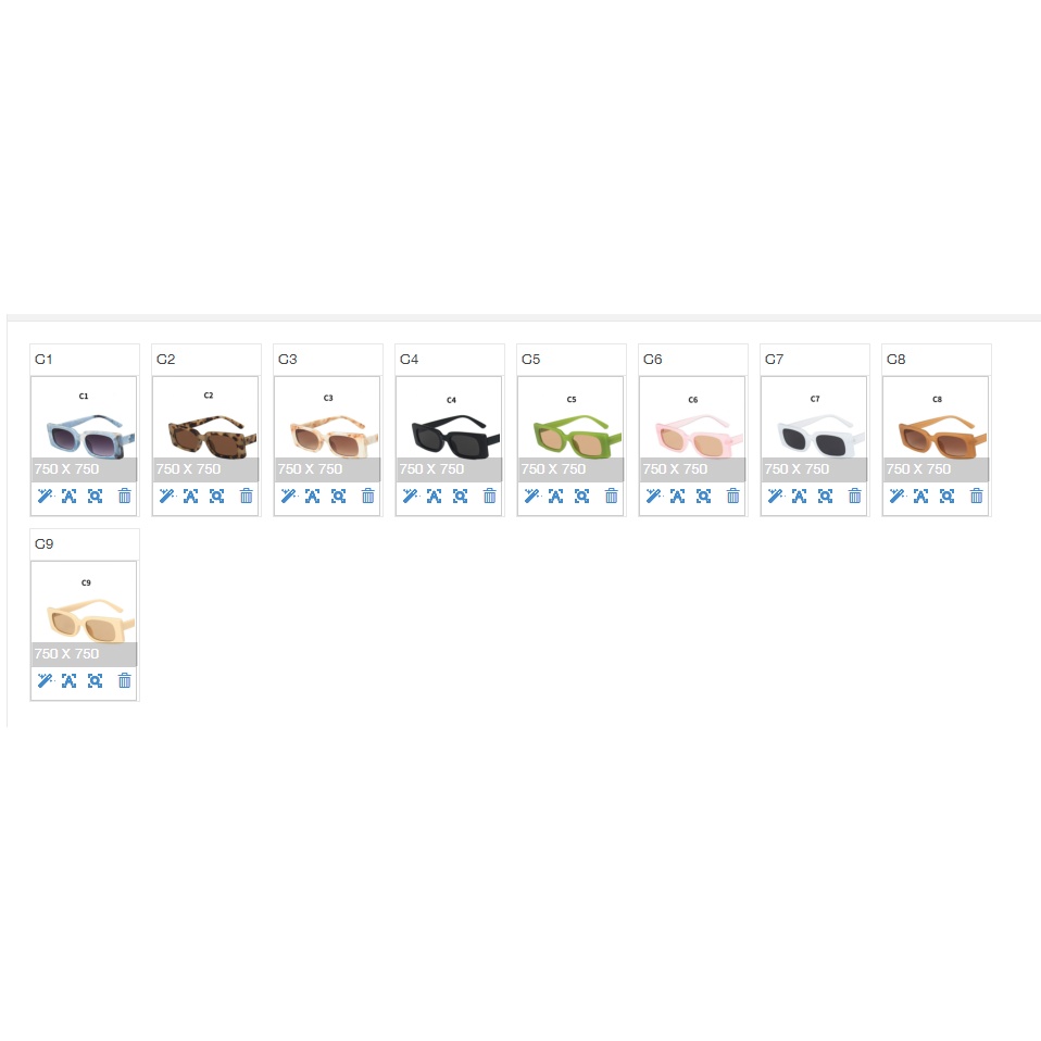 (Jierba) 【Bán Sỉ】kính Mát Gọng Vuông Nhỏ Họa Tiết Hoa Đơn Giản Thời Trang Cổ Điển