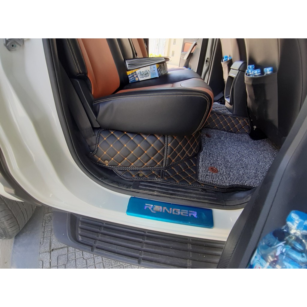 Thảm lót sàn ôtô da Cacbon cho Ford Ranger 2016 - 2020