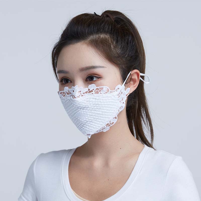 Khẩu Trang Ren Chống Tia Cực Tím Thoáng Khí Có Thể Giặt Tiện Dụng