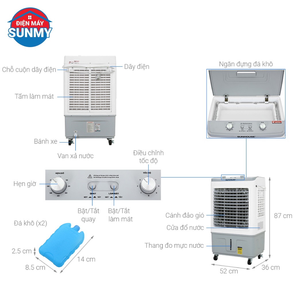 Quạt điều hòa Sunhouse SHD7734