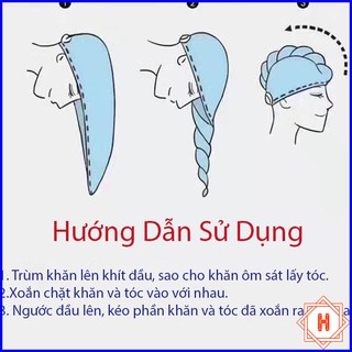  Khăn Quấn Ủ tóc, Làm Khô Tóc Siêu Tốc { H }