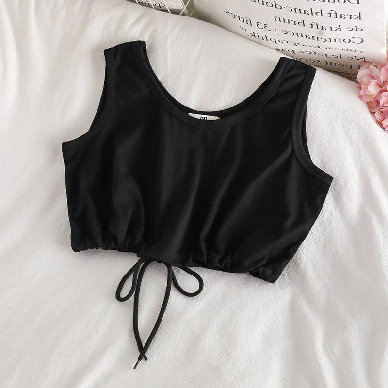 Áo ba lỗ croptop có nút thắt ở giữa sexy cá tính | BigBuy360 - bigbuy360.vn