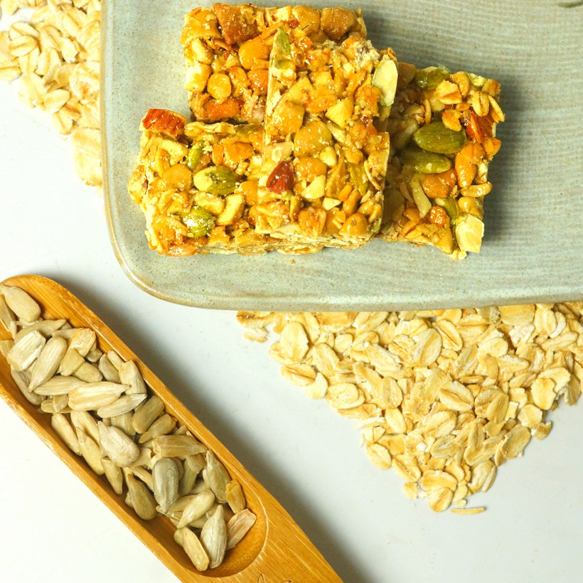Thanh granola ngũ cốc yến mạch GUfoods - Giàu chất xơ &amp; protein, Lành mạnh, Bổ dưỡng (40g/100g/250g/440g)