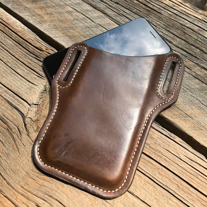 Bao Da Điện Thoại Dạng Ví Đeo Thắt Lưng Cho Nam