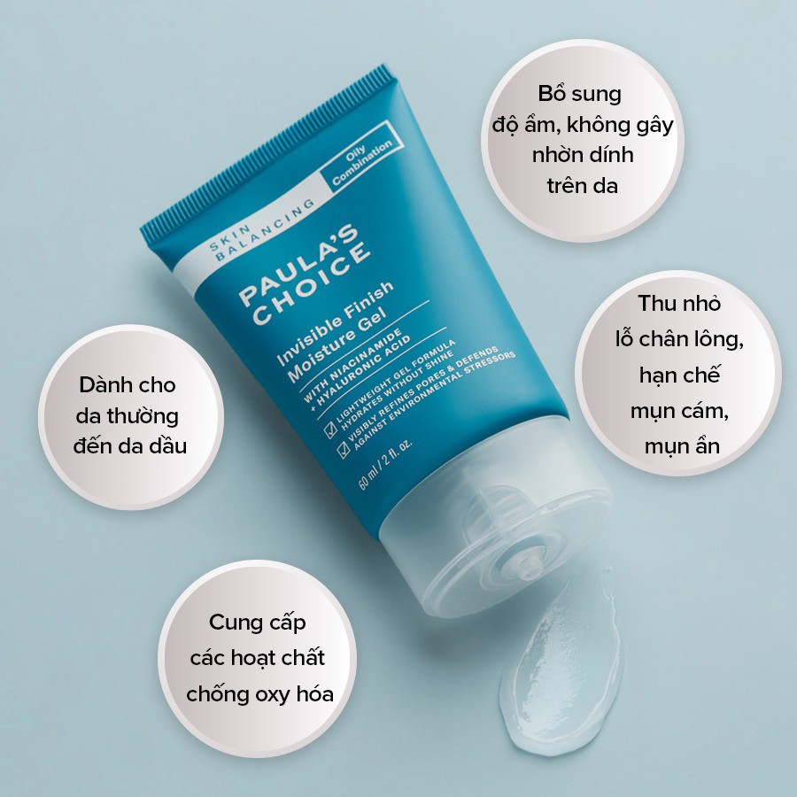 Gel dưỡng da dưỡng ẩm ban đêm Paula's Choice Skin Balancing Invisible Finish Moisture Gel[COCOLUX]