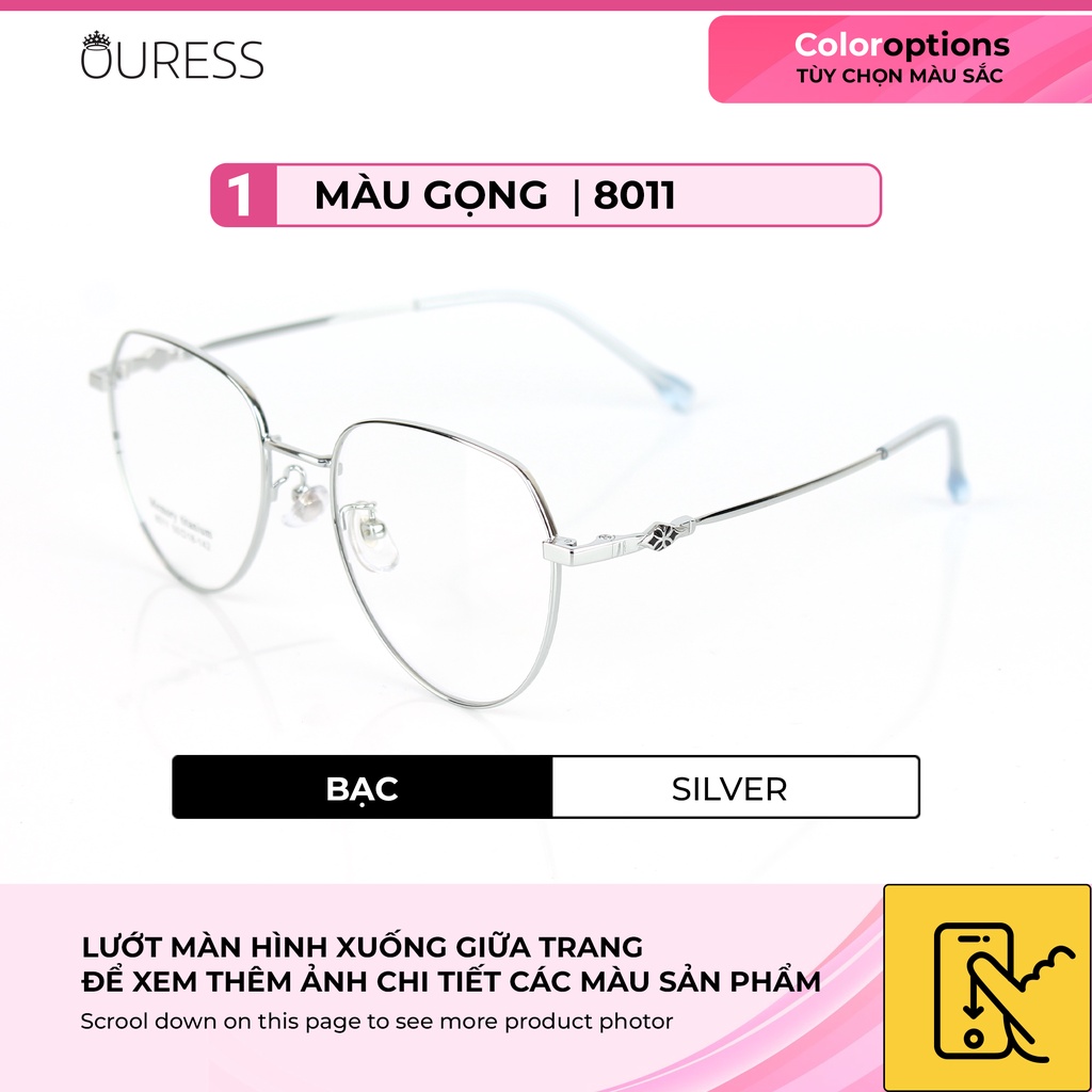 Gọng kính titanium memory 8011 thời trang cao cấp nam nữ siêu nhẹ siêu bền OURESS