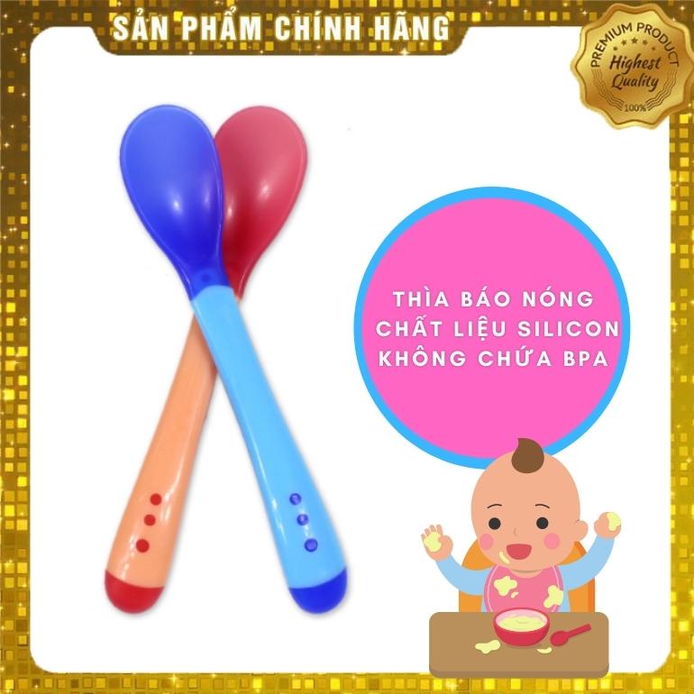 Thìa báo nóng chất liệu silicon an toàn cao cấp - Chính hãng - bón cháo , đút bột , bón sữa cho bé