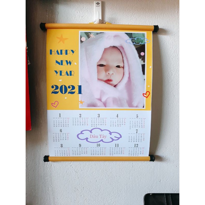 LỊCH in hình 30x40 treo tường kèm kẹp sáo