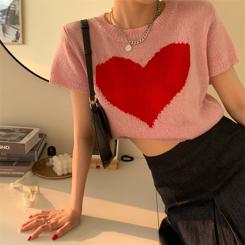 Áo Len Nửa Tay 178635Áo Dệt Kim Dáng Ôm Phong Cách Hàn Quốc Dễ Phối Đồ