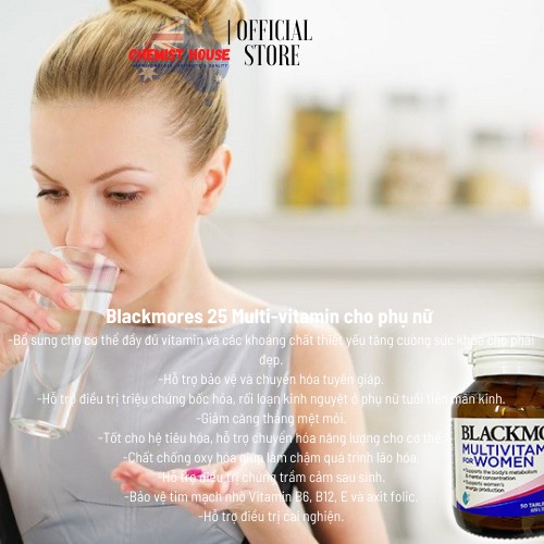 [Hàng chuẩn Úc] Vitamin tổng hợp cho phụ nữ Blackmores Multivitamin for Women DATE 2023 | Thế Giới Skin Care