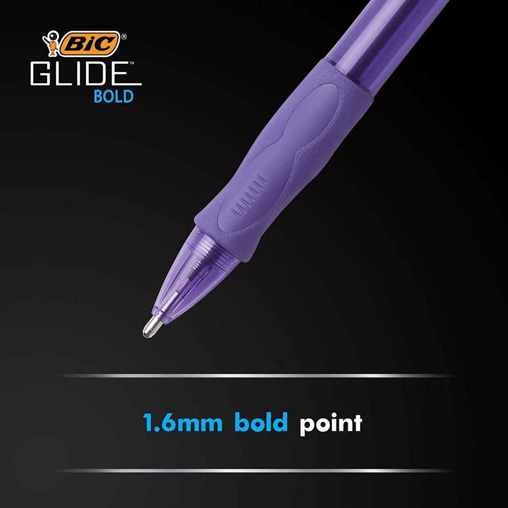 Bút bi BIC Êm ái Mềm mướt Nhất Glide Retractable Ballpoint Pen, cỡ ngòi 1.6mm, 1 cây màu Xanh Dương hoặc Đen