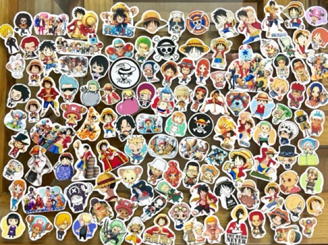 30 Ảnh sticker anime onepiece bóc dán khác nhau mẫu ngẫu nhiên