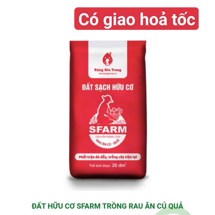 Đất sạch hữu cơ sfarm chuyên trồng rau ăn củ - quả 20dm3