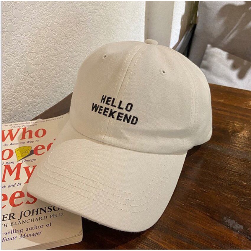 Mũ lưỡi trai ❤️ Nón kết thêu chữ helo weekeed chất nỉ nhung cao cấp form unisex nam nữ