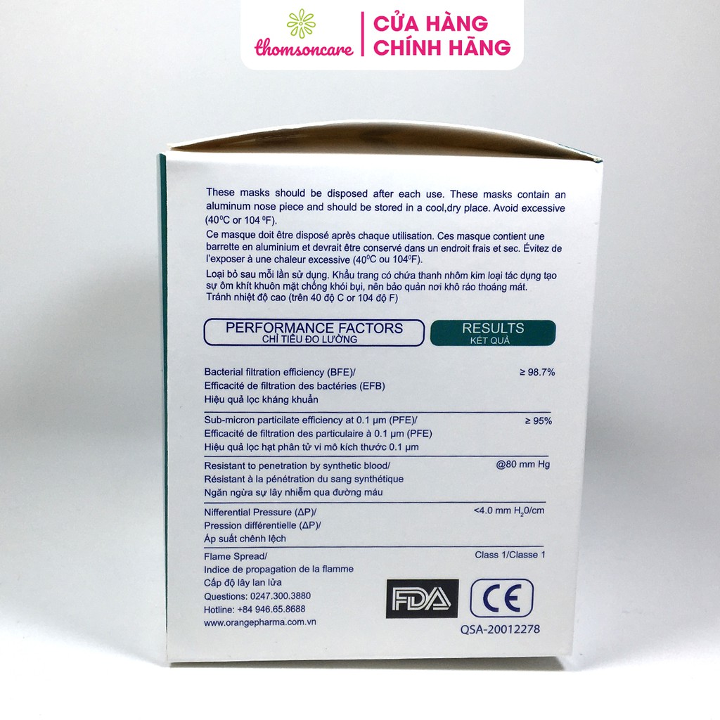 Khẩu trang y tế 4 lớp màu xanh kháng khuẩn hộp 50 cái lọc bụi, dùng một lần | BigBuy360 - bigbuy360.vn