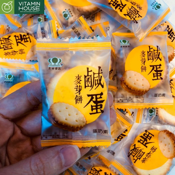Bánh Quy Trứng Muối Đài Loan Hộp tròn 140g - Vitamin House
