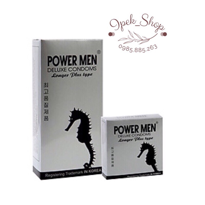 Bao cao su POWER MEN cá ngựa bạc Longer Plus - Ipek_Shop