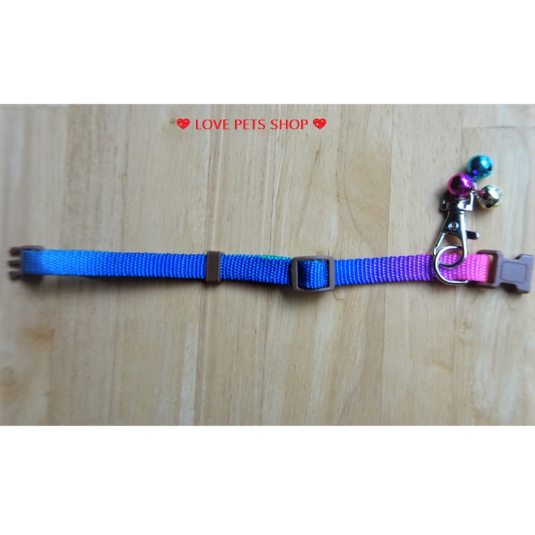 VÒNG CỔ CHO CHÓ MÈO KHÓA NHỰA GẮN 3 CHUÔNG LỤC LẠC KÈM MÓC KHOÁ SIZE NHỎ - LOVE PETS SHOP