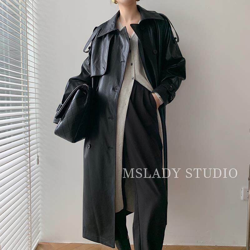 Áo Khoác Da Dáng Dài Kèm Dây Đai Sang Chảnh🍂Ảnh thật shop chụp ở cuối
