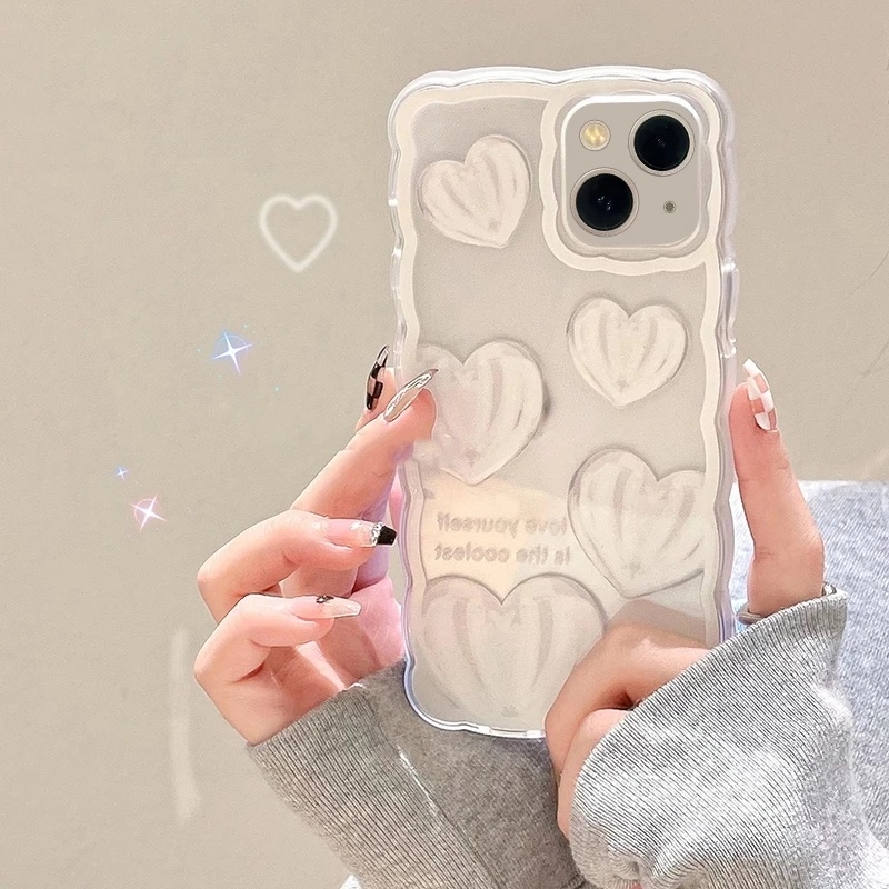 Ốp Điện Thoại Họa Tiết Trái Tim Xinh Xắn Kèm Dây Đeo Cho for iphone 13Pro Max 11 Pro Max 12 MiNi XR X XS 7 8 plus SE 20