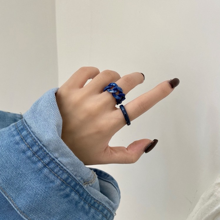 Bộ 2 Nhẫn Đính Đá Sang Trọng Phong Cách Cổ Điển C57